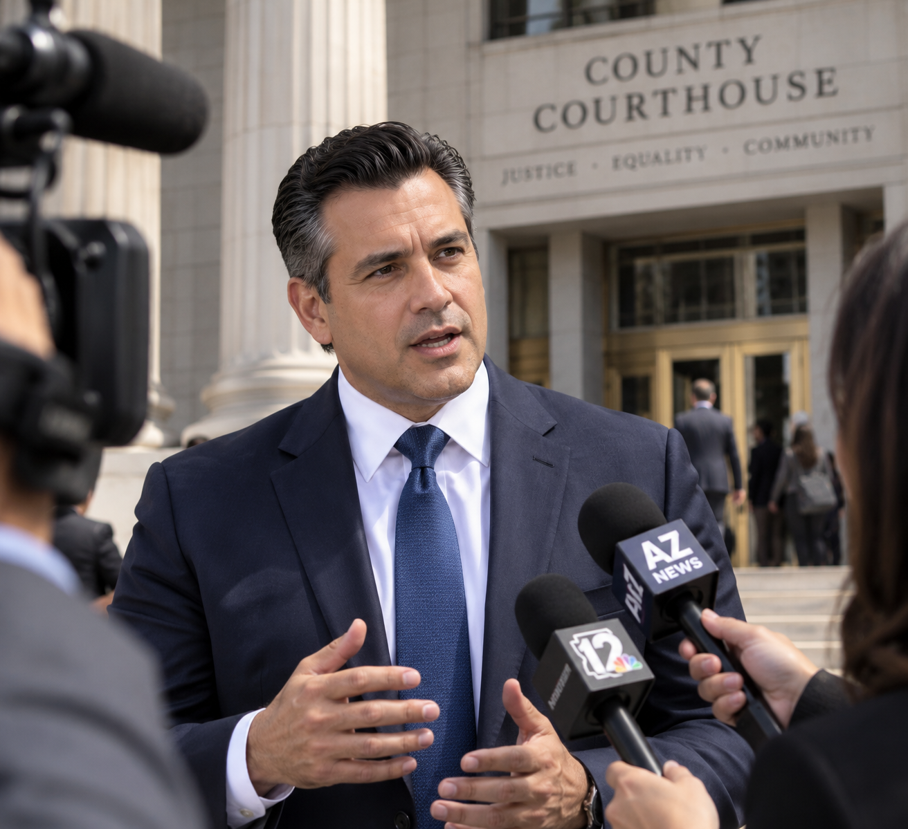 Manny Herrera outside a courthouse